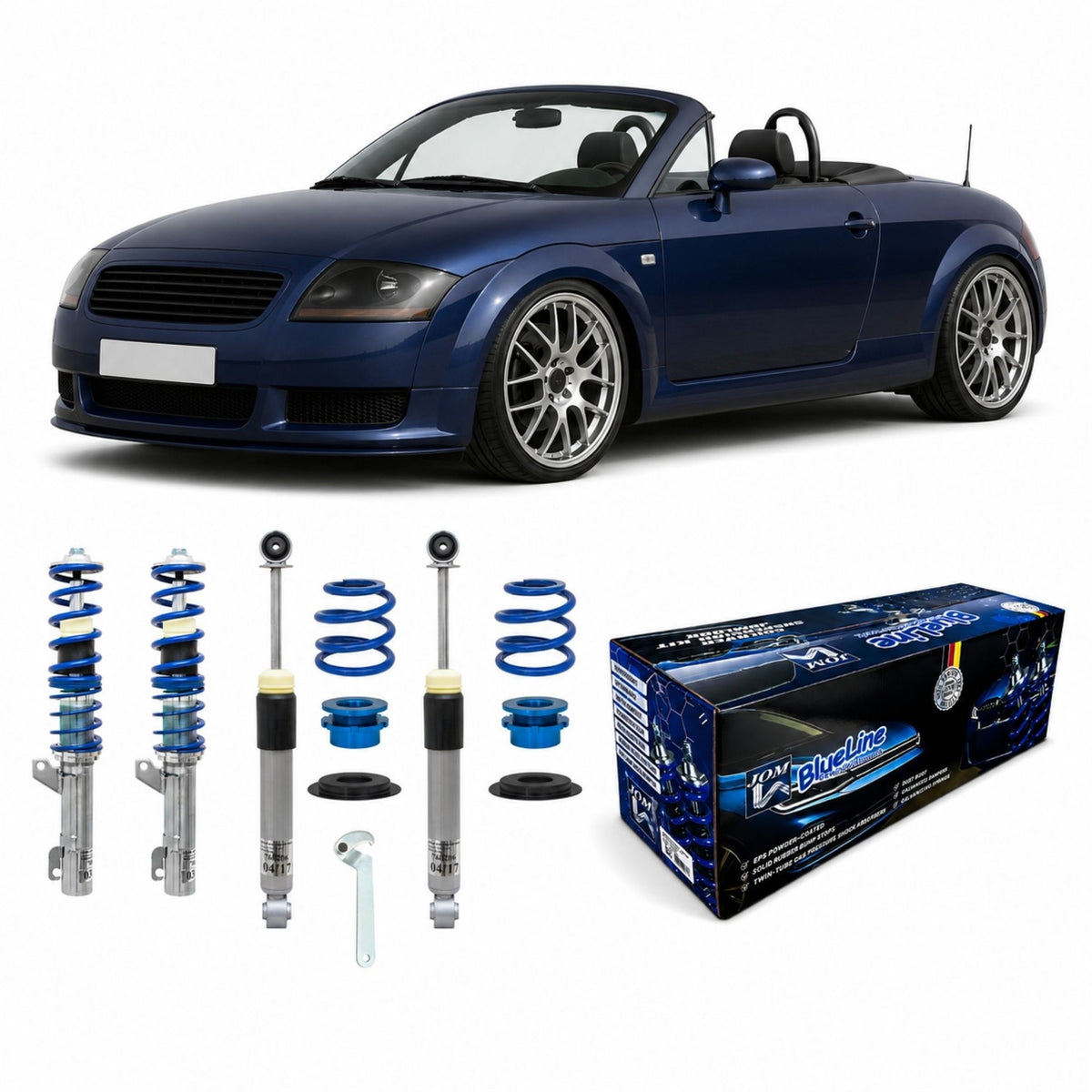 JOM BlueLine Combinés Filetés pour TT 8N Coupé et Roadster Quattro 1998-2006