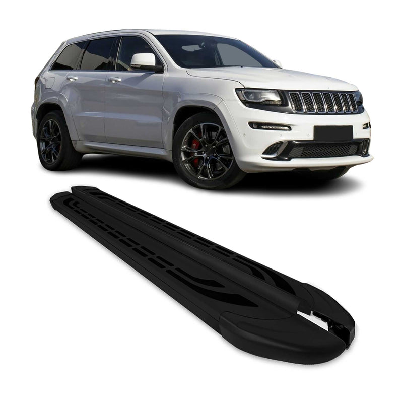 2011-2021 Jeep Grand Cherokee Marchepieds Latéraux Aluminium Noir 2Pcs