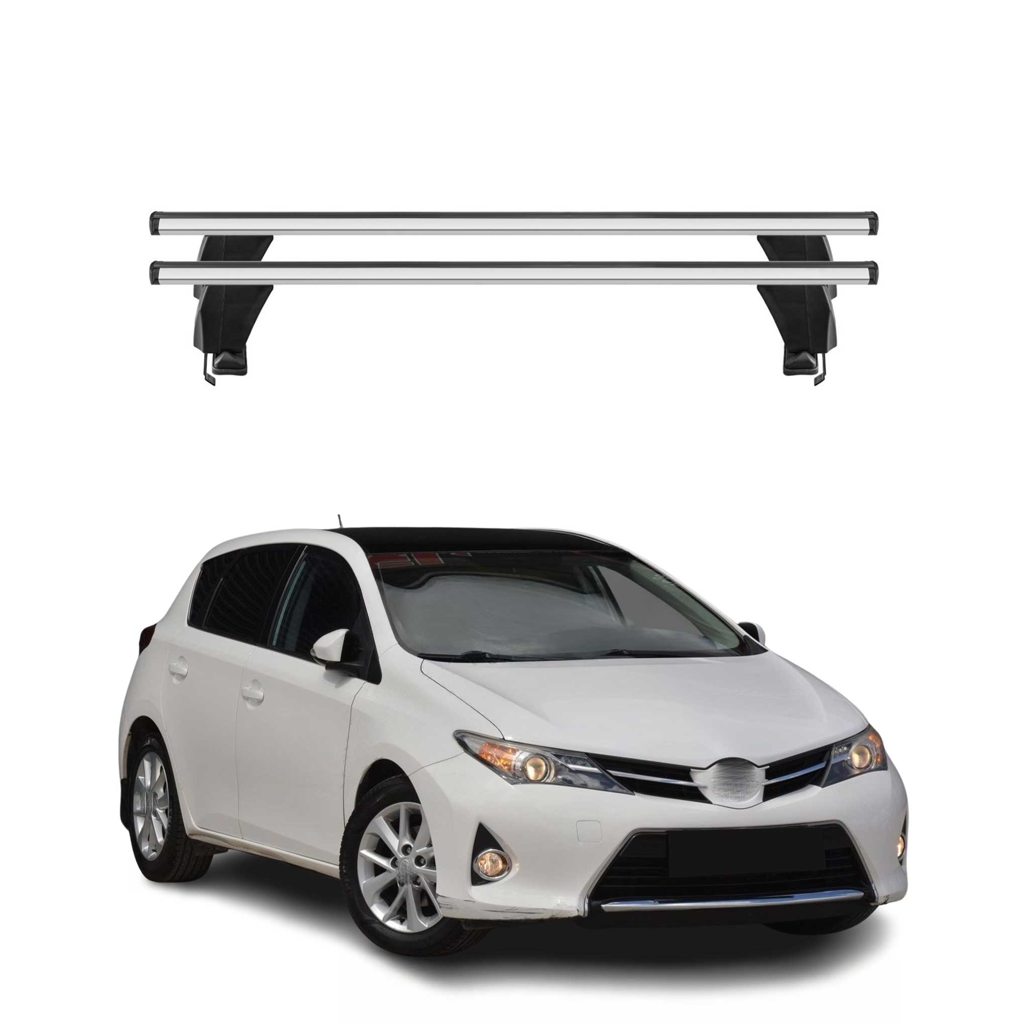Menabo Barres de toit Transversales pour Toyota Auris 2012-2018 Gris ABE 2x