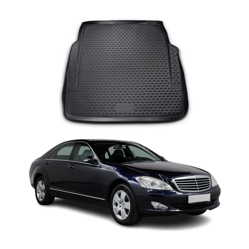 Tapis de Coffre pour Mercedes Classe S W221 2005-2013 caoutchouc TPE 3D Noir 1x