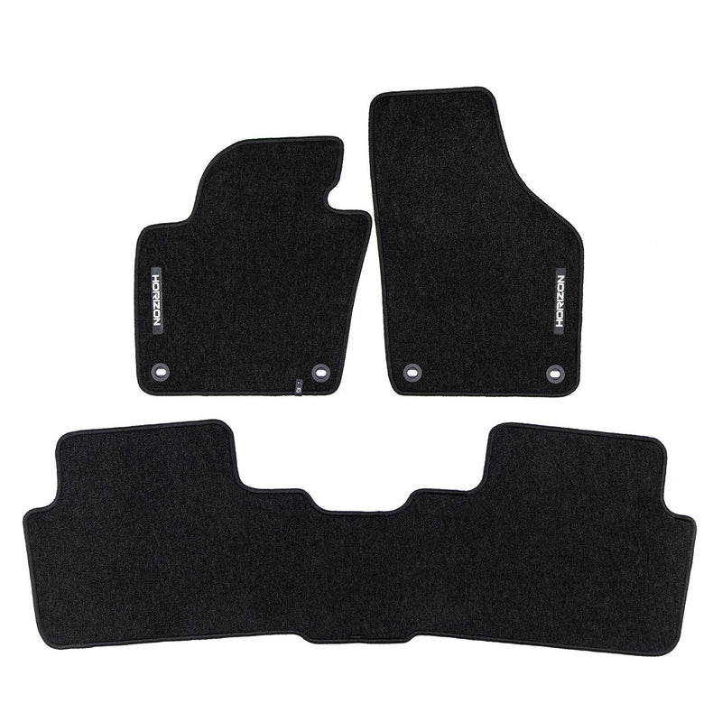 Tapis de Sol de Voiture pour Seat Alhambra II 2010-2020 Velours Noir 3Pcs