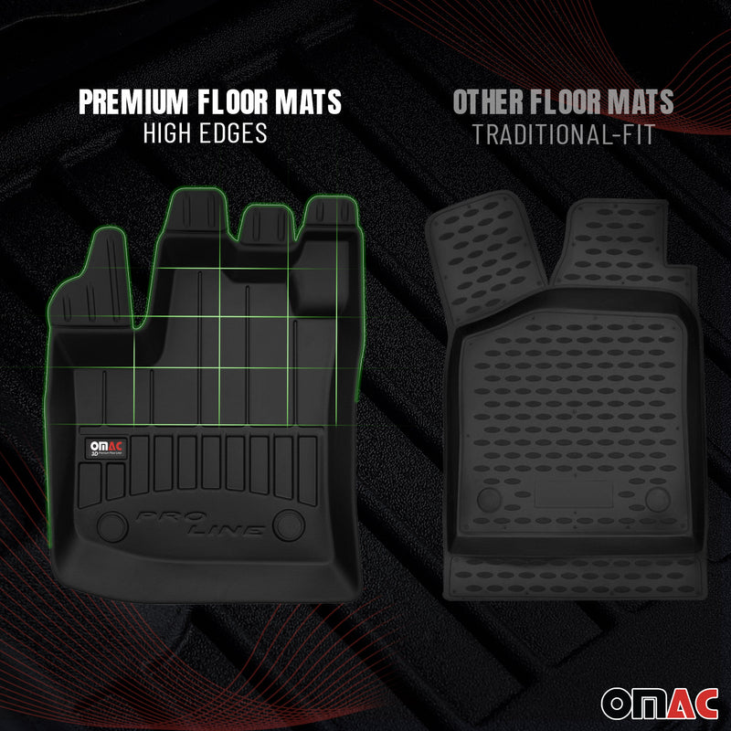 OMAC Tapis de sol en caoutchouc pour Ford Mustang Coupé 2015-2025 Noir Premium