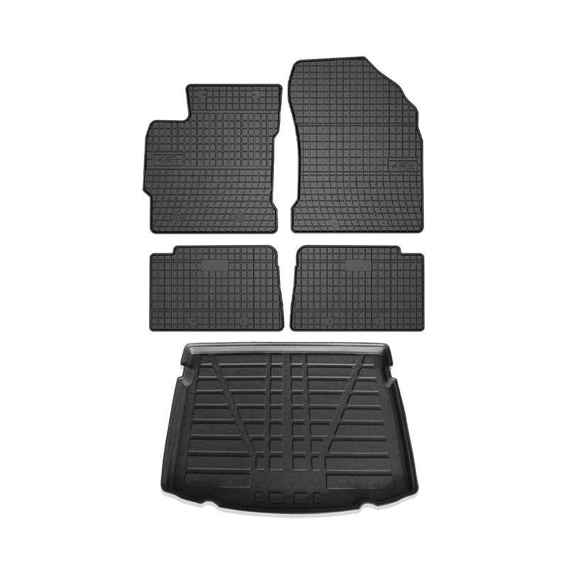 Kit Tapis de sol et coffre pour Toyota Auris 2012-2018 HB TPE Noir