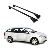 Barres de toit Transversales pour Nissan Primera WP12 2002-2008 Fer Noir
