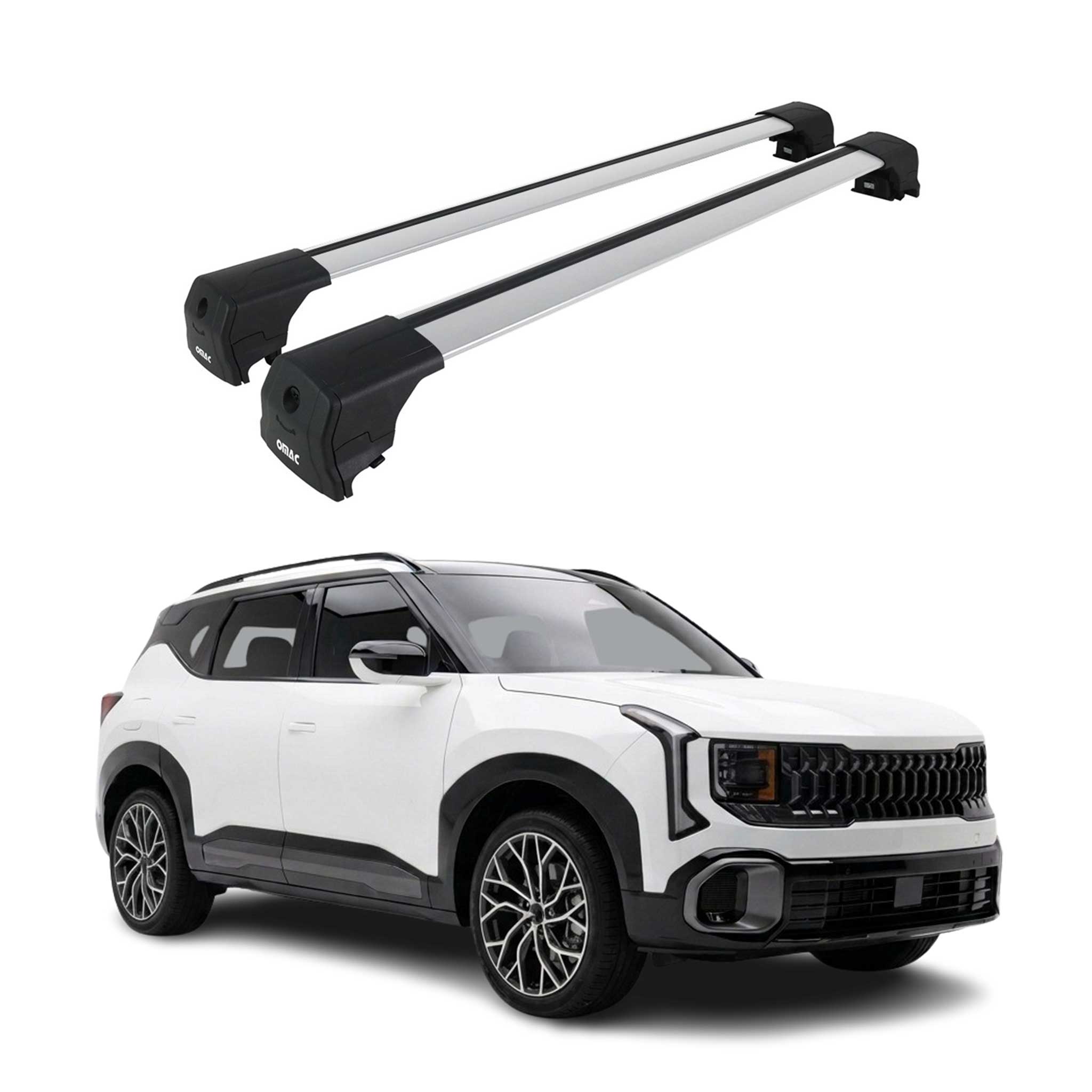 Barres de toit transversales pour Kia Seltos II 2026-2027 Gris Aluminium 2Pcs
