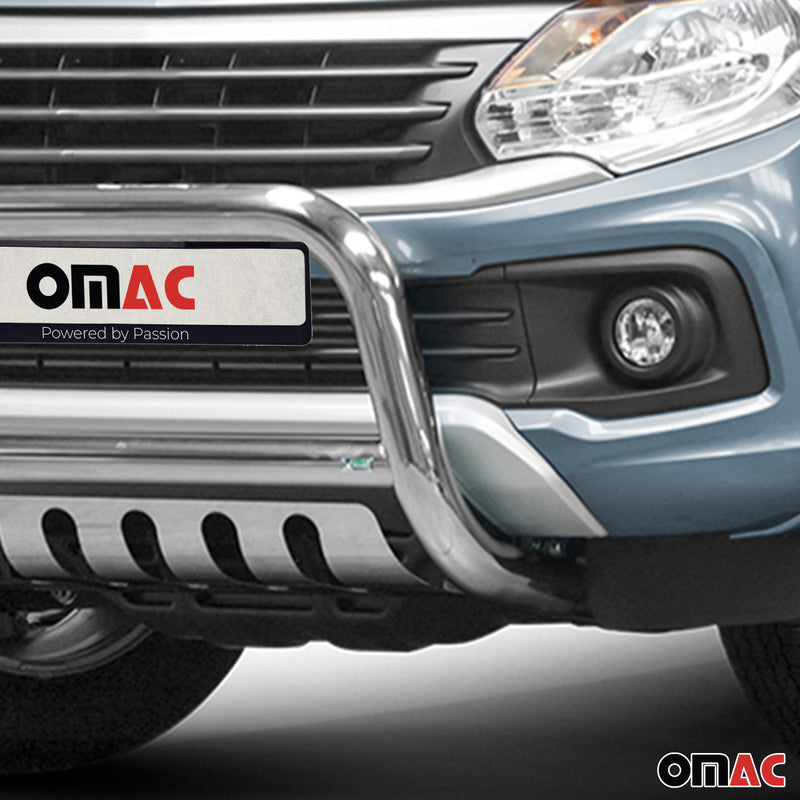 Pare-Buffle Avant Pour Fiat Fullback 2016-2019 en Acier Inoxy Argent