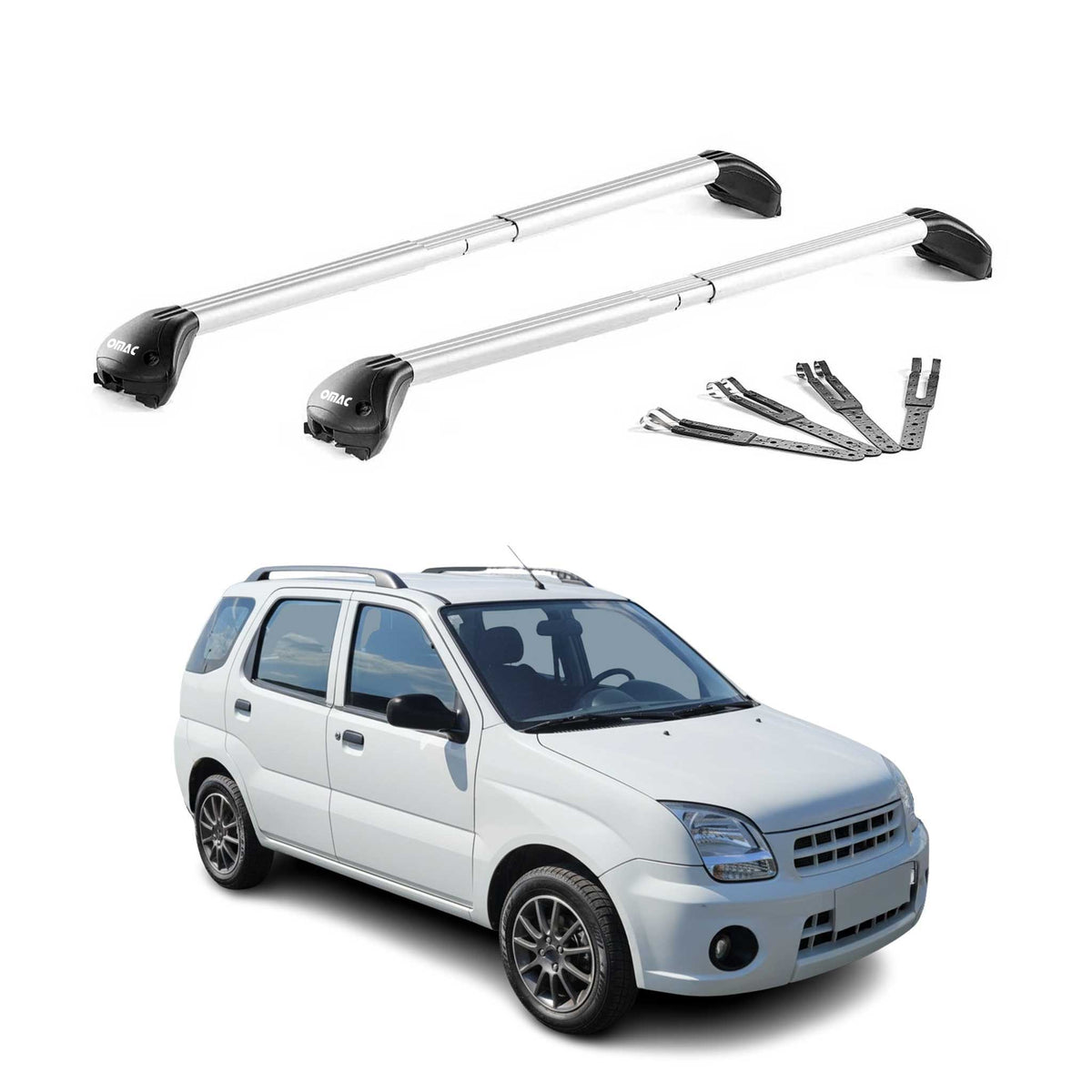 Barres de toit pour Subaru Justy 2003-2007 Aluminium Gris Argenté 2 pièces ABE