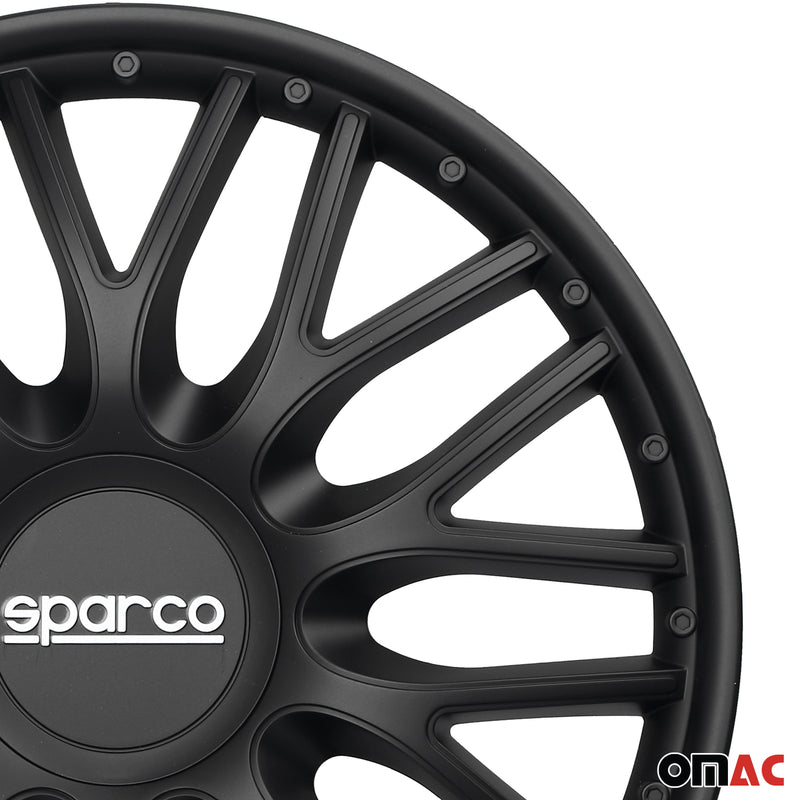 SPARCO Jeu Enjoliveurs de Roues 14 Pouces Noir en ABS 4 piéces