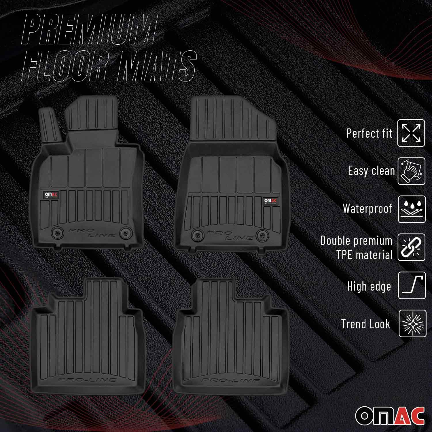 OMAC Tapis de sol en caoutchouc pour Lexus ES 2019-2025 Noir Premium