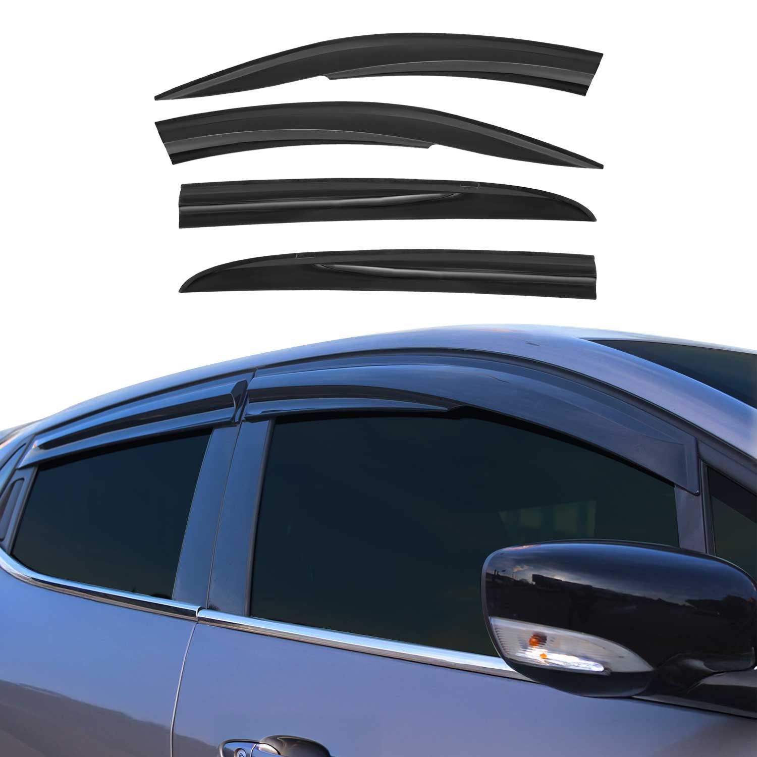 Déflecteurs de Vent pluie d'air pour Renault Megane 2002-2009 HB Acrylique 4Pcs