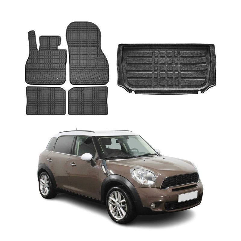 Kit Tapis de sol et coffre pour Mini Countryman 2010-2016 TPE Noir