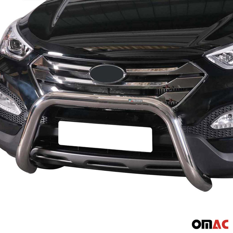 Pare-buffle Avant pour Hyundai Santa Fe 2012-2015 76 mm en Acier Gris