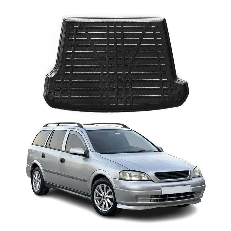 Tapis de Coffre pour Opel Astra G 1998-2004 Break en TPE Noir