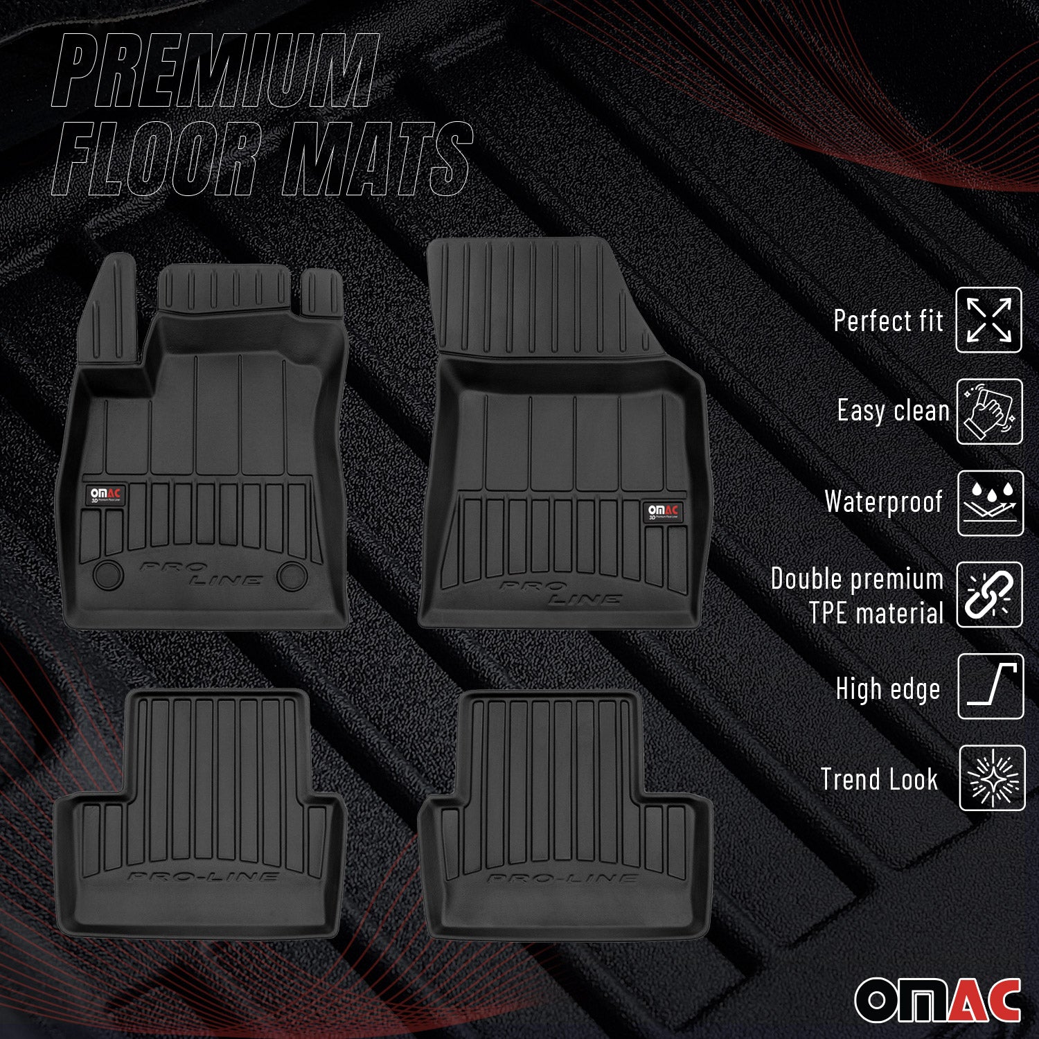 Tapis de Sol pour Renault Megane 2016-2022 TPE Noir