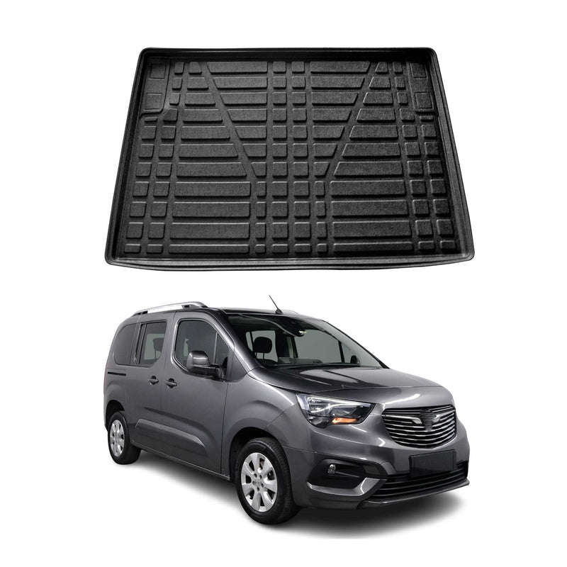 Tapis de Coffre pour Opel Combo E Life 2019-2022 en TPE Noir