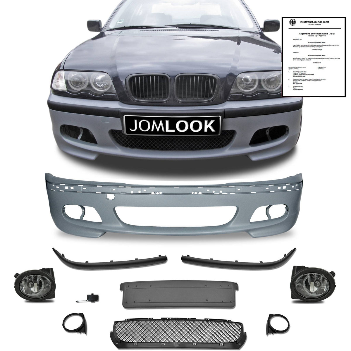 JOM Pare-choc Avant pour BMW Série 3 E46 Berline/Break Polypropylène