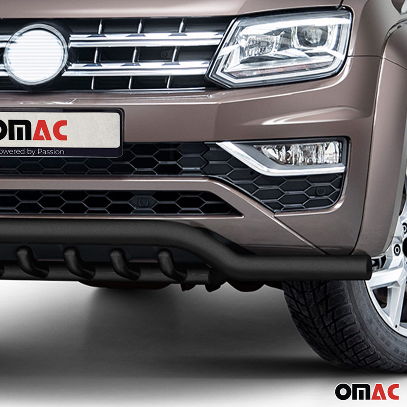 Pare-Buffle Avant Pour VW Amarok 2016-2020 Acier Inoxy Noir