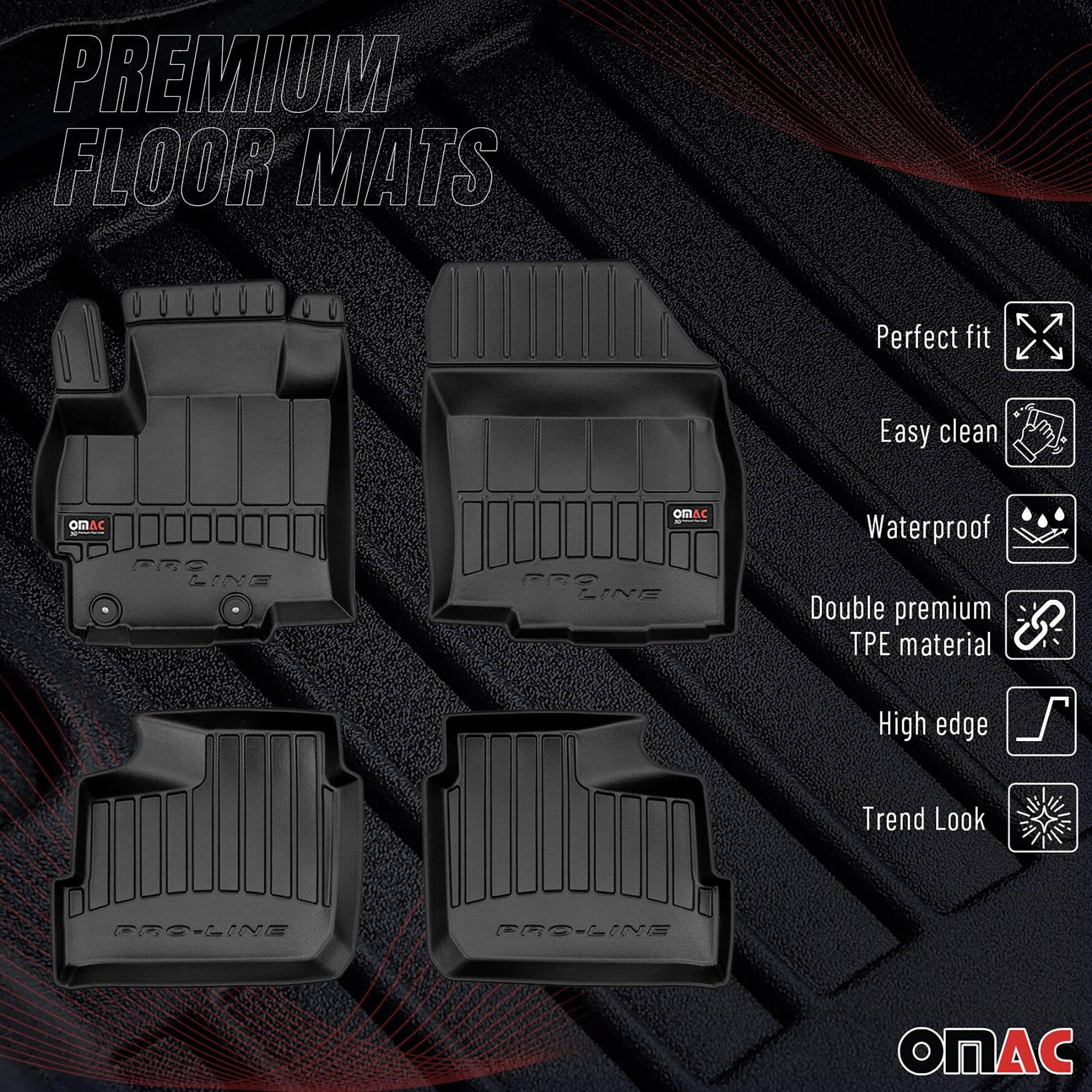 Tapis de Sol pour Mitsubishi Space Star 2012-2026 Caoutchouc TPE Noir