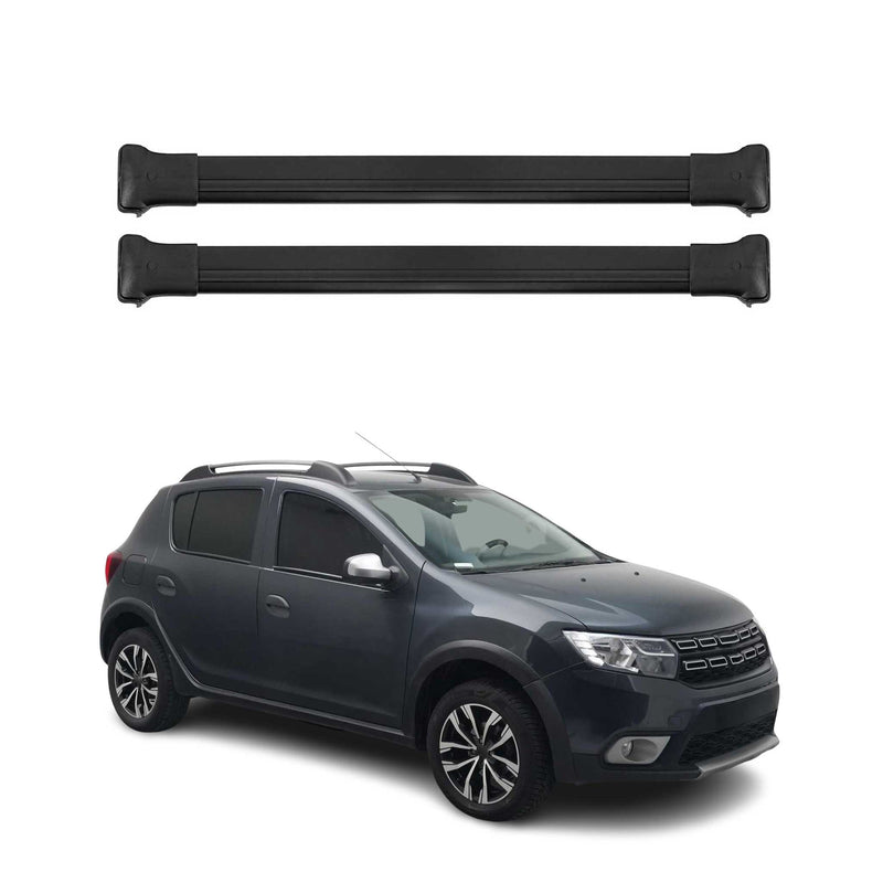 Barres de toit transversales pour Dacia Sandero Stepway 2012-2020 Alu Noir