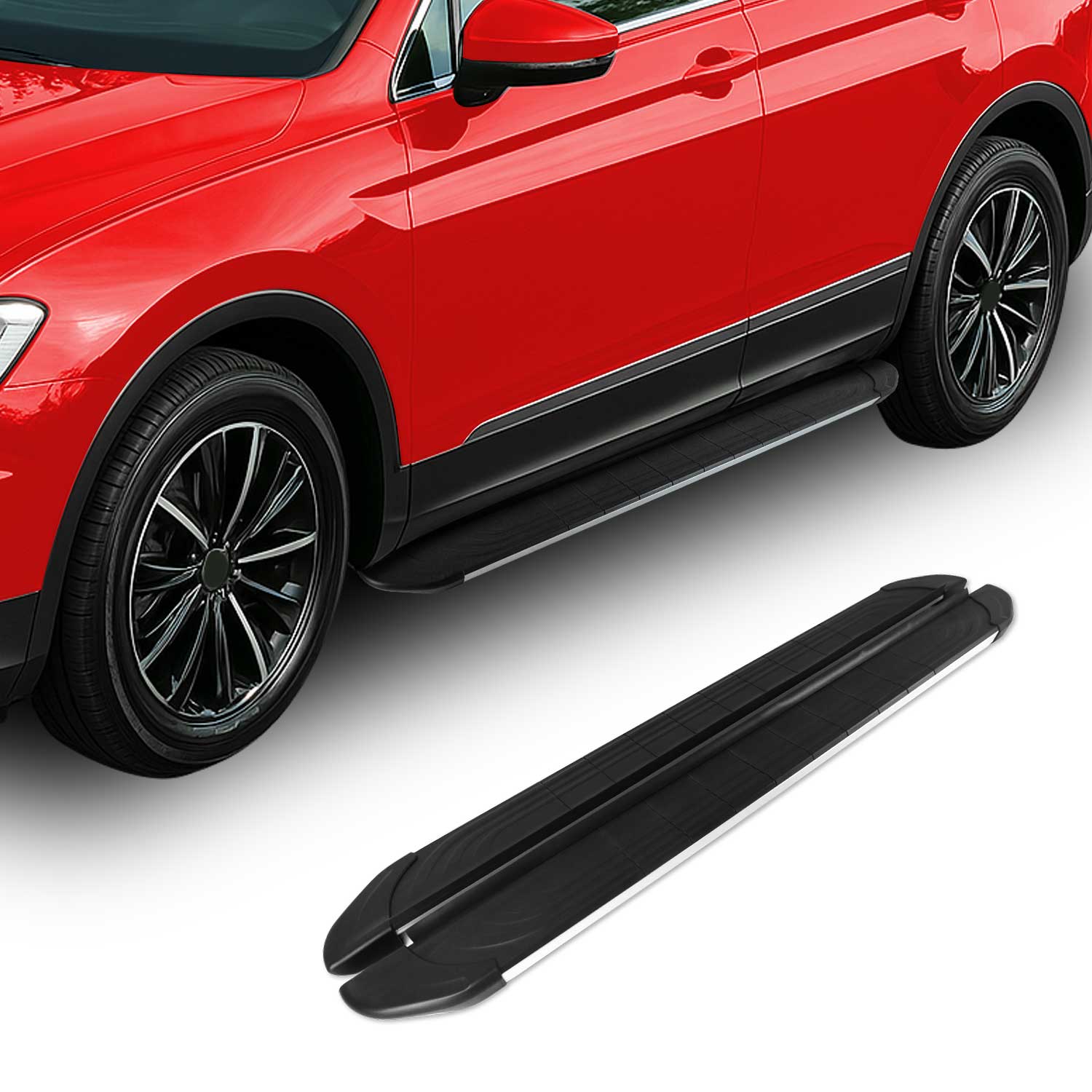 2019-2026 Nissan Juke II Marchepieds latéraux pédale Aluminium Gris Noir 2Pcs