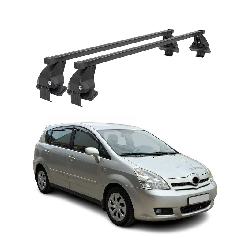 Barres Transversales Menabo pour Toyota Corolla Verso 2004-2007 Noir