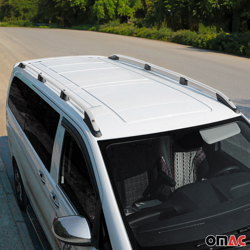 Barres de toit longitudinales pour VW Caddy 2003-2015 L2 Long Aluminium Gris