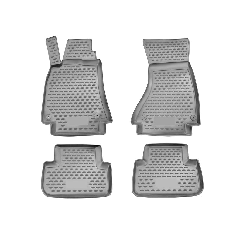 OMAC 3D Tapis de sol pour Audi A4 B8 2007-2016 caoutchouc TPE Gris 4Pcs