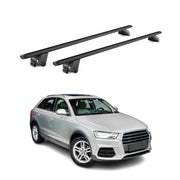 Barres de toit transversales pour Audi Q3 8U 2011-2018 Alu Noir 2 pièces ABE
