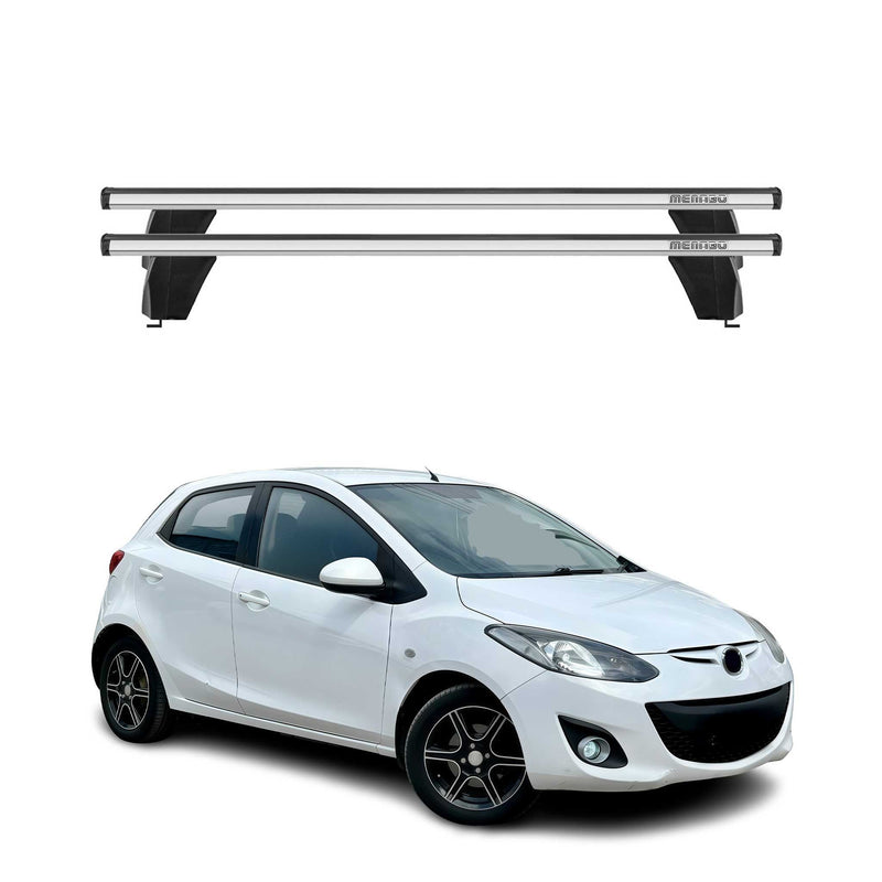 Menabo Barres de toit Transversales pour Mazda 2 2009-2013 Alu Gris ABE 2x