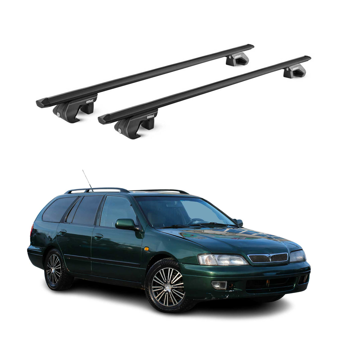 Barres de toit pour Nissan Primera Break P10-P11-P12 1991-2007 Alu Noir 2x ABE