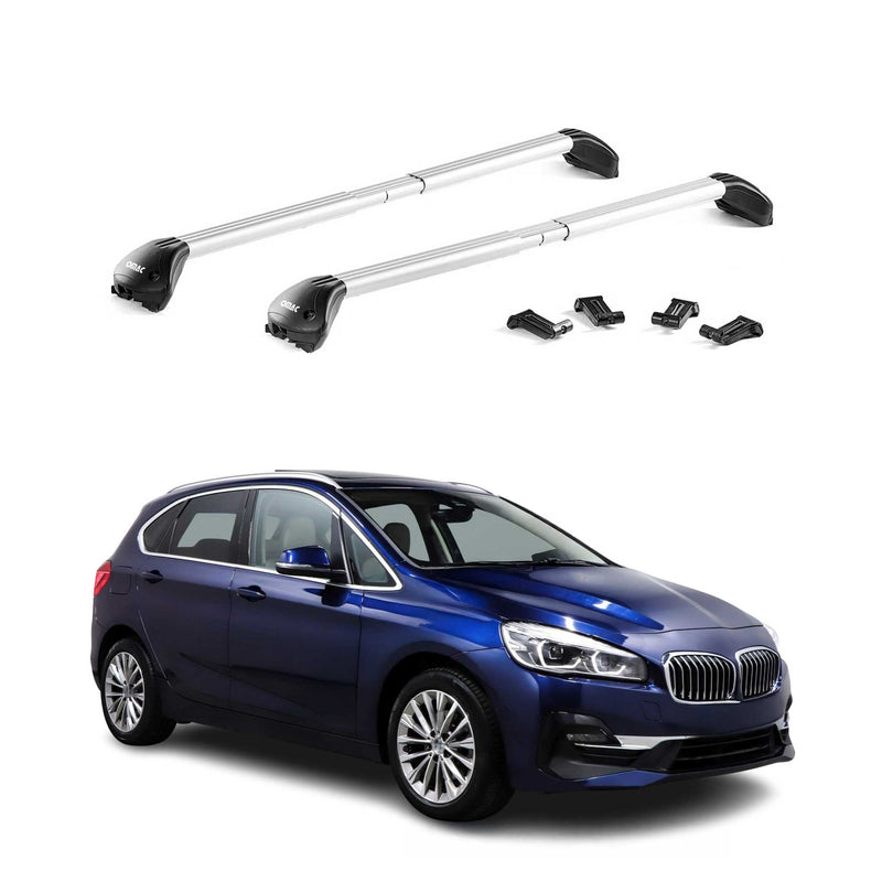 Barres de toit transversales pour BMW Serie 2 F45 2014-2021 Alu Gris 2x ABE