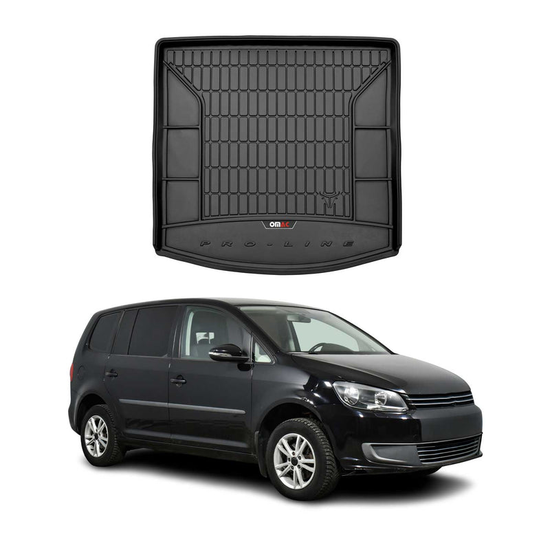 Tapis de Coffre pour VW Touran 2010-2015 TPE Noir