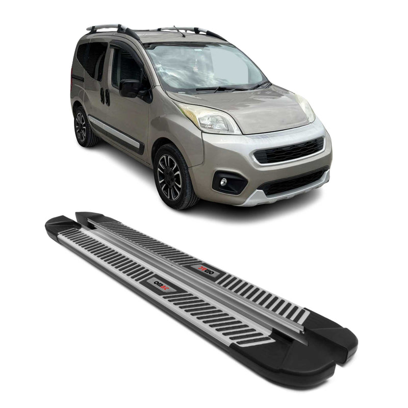 Marchepieds Latéraux pédale pour Fiat Qubo 2007-2021 Noir Gris Aluminium 2Pcs