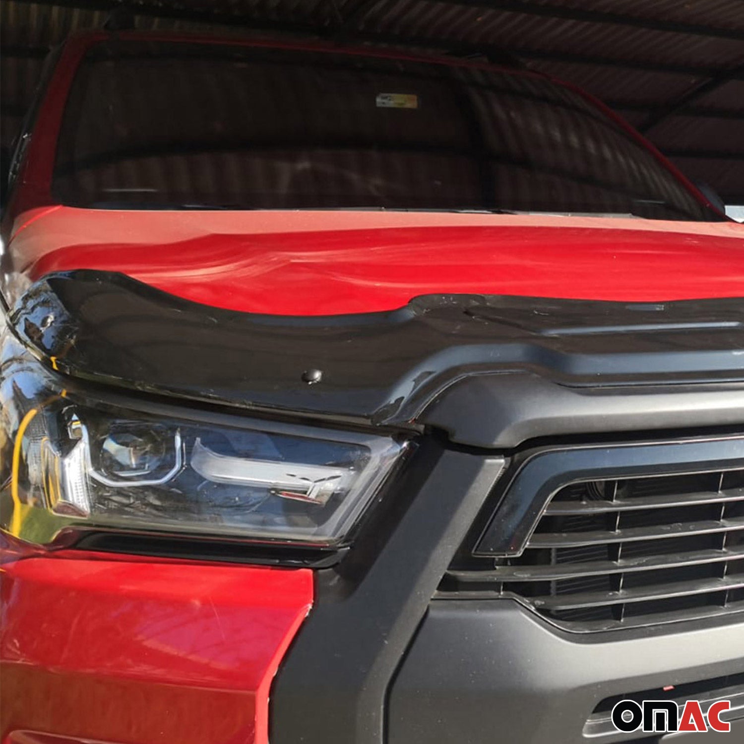 Déflecteur De Capot pour Toyota Hilux Pk 2020-2026 Chauve-souris Noir en ABS