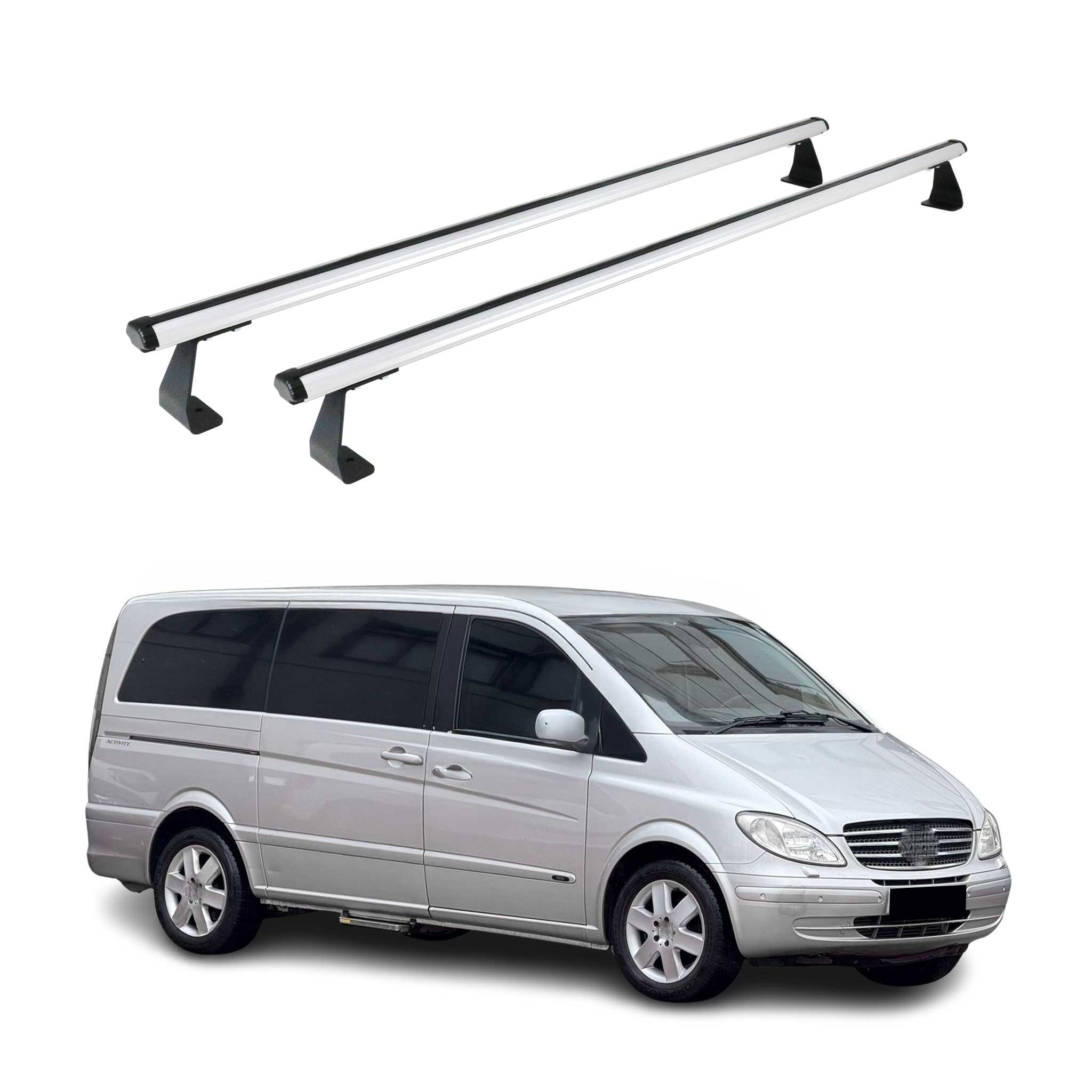 Barres de toit transversales pour Mercedes Vito W639 2003-2014 chrome