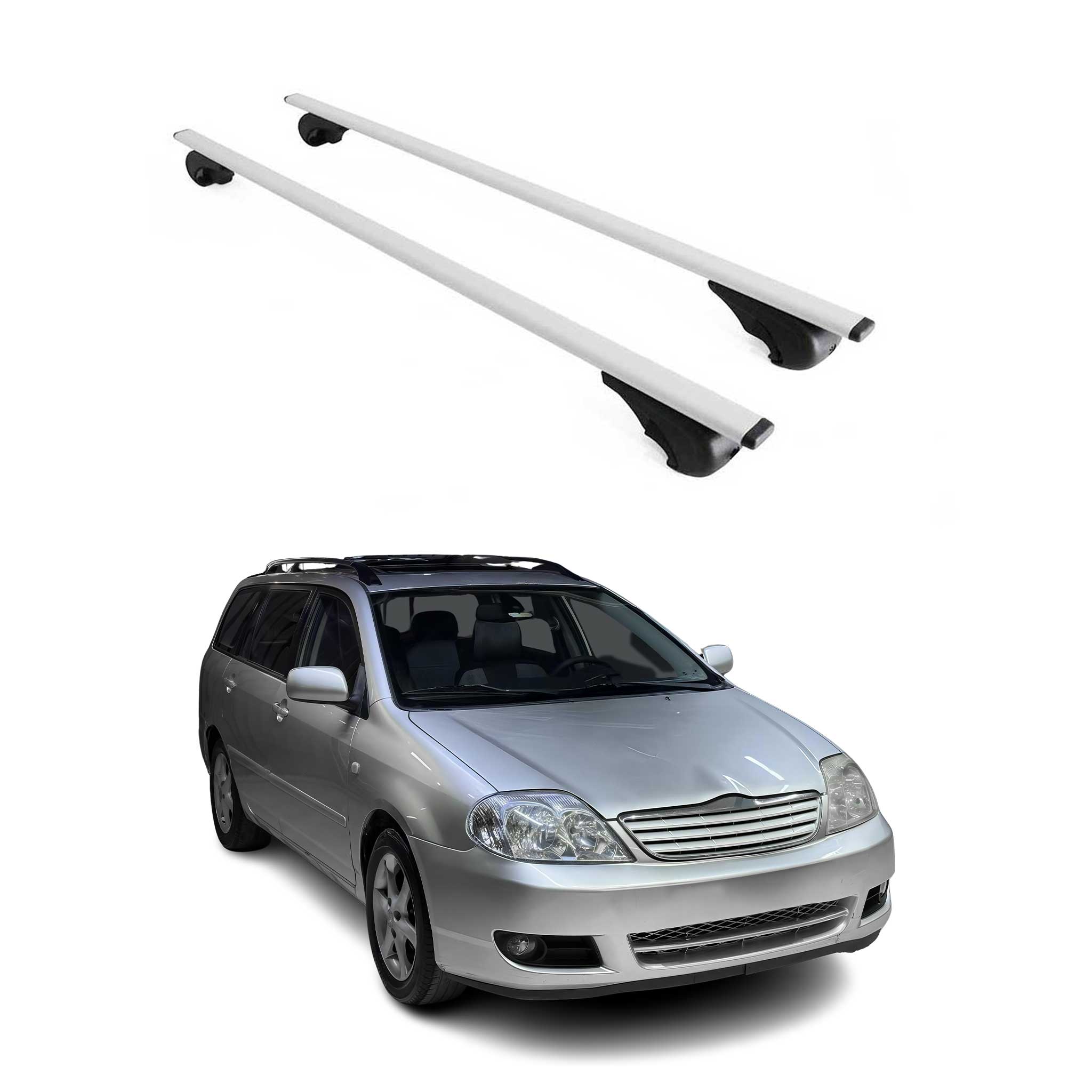 Barres de toit Transversales pour Toyota Corolla 2002-2008 Fer Argent