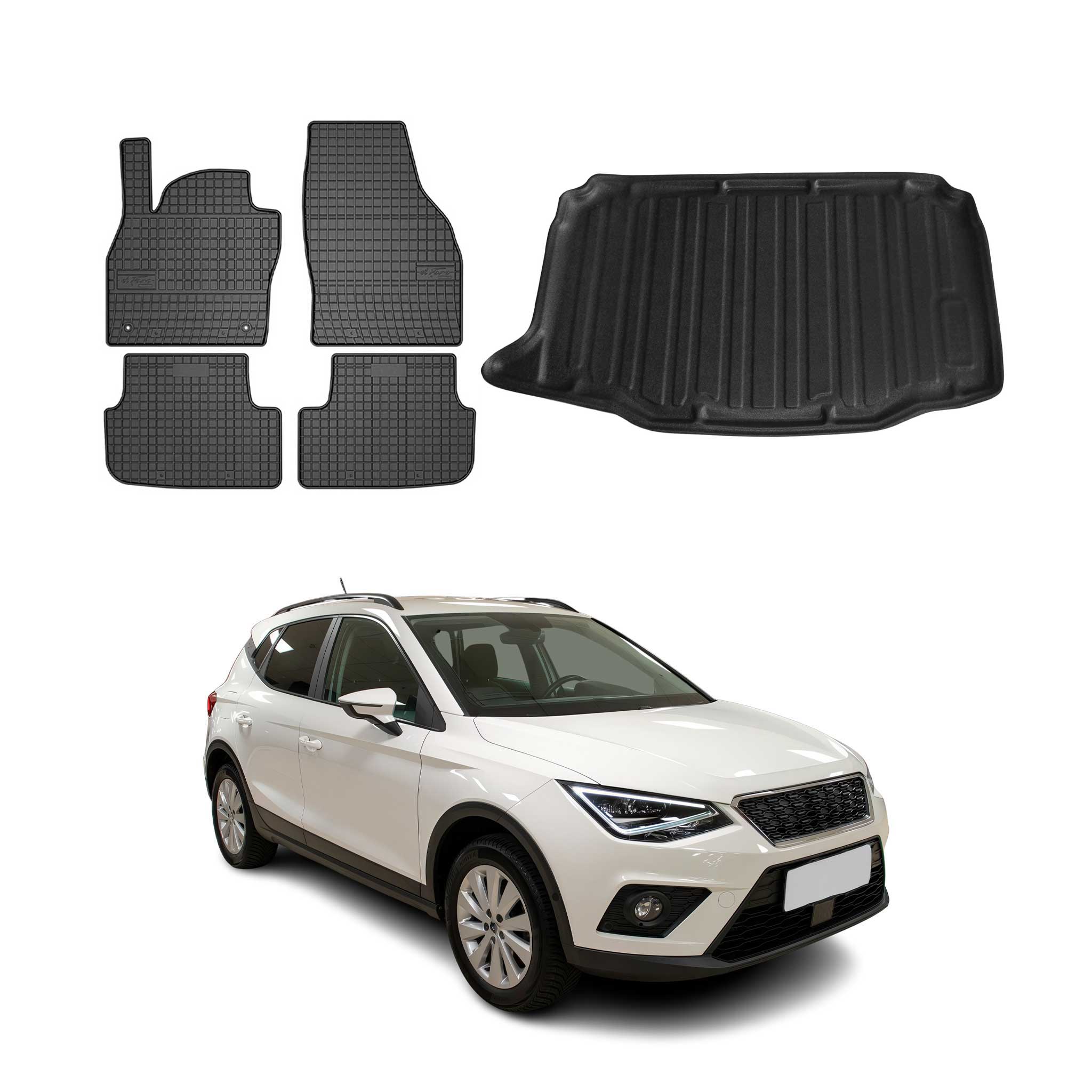 Kit Tapis de sol et coffre pour Seat Arona 2017-2026 Noir TPE