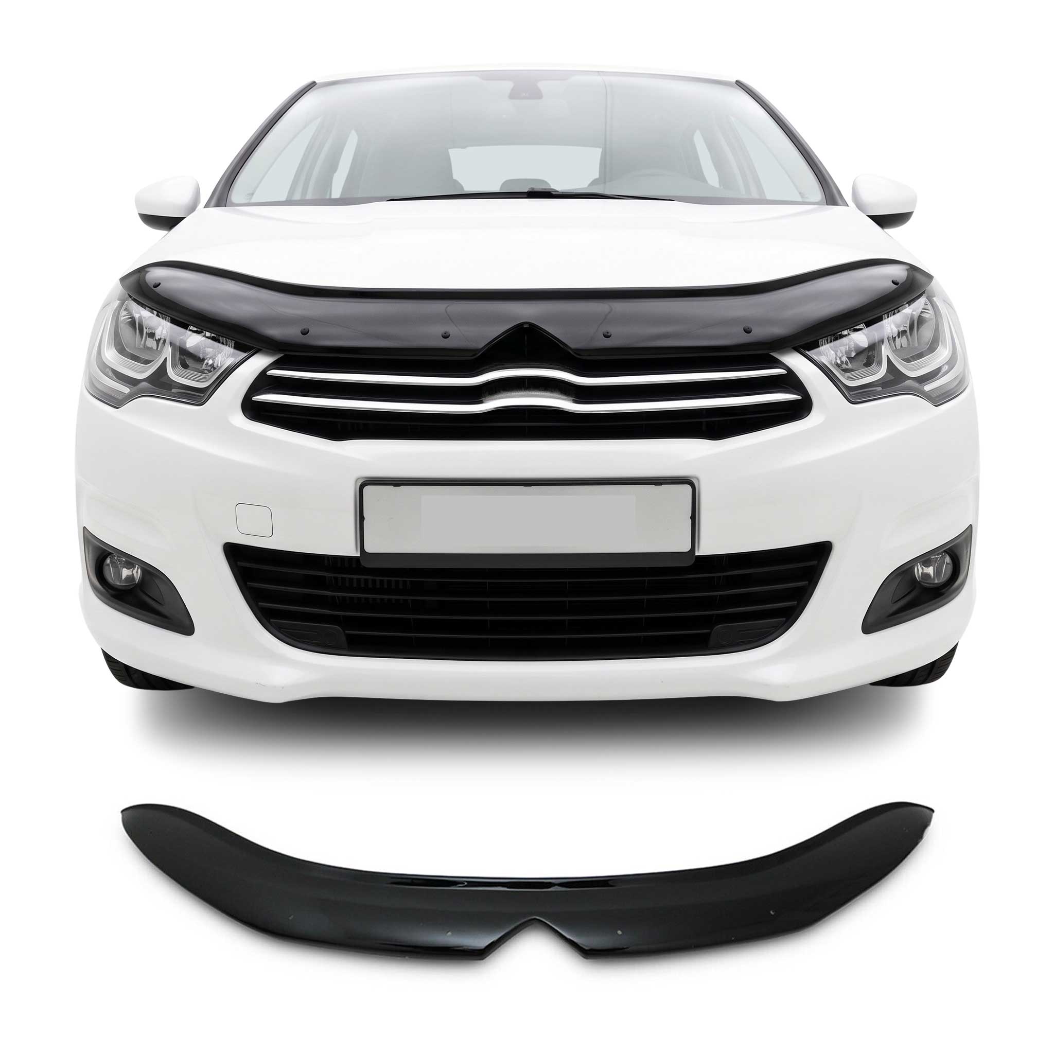 Deflecteurs d'air capot de voiture pour Citroen C4 2010-2020 HB Acrylique Noir