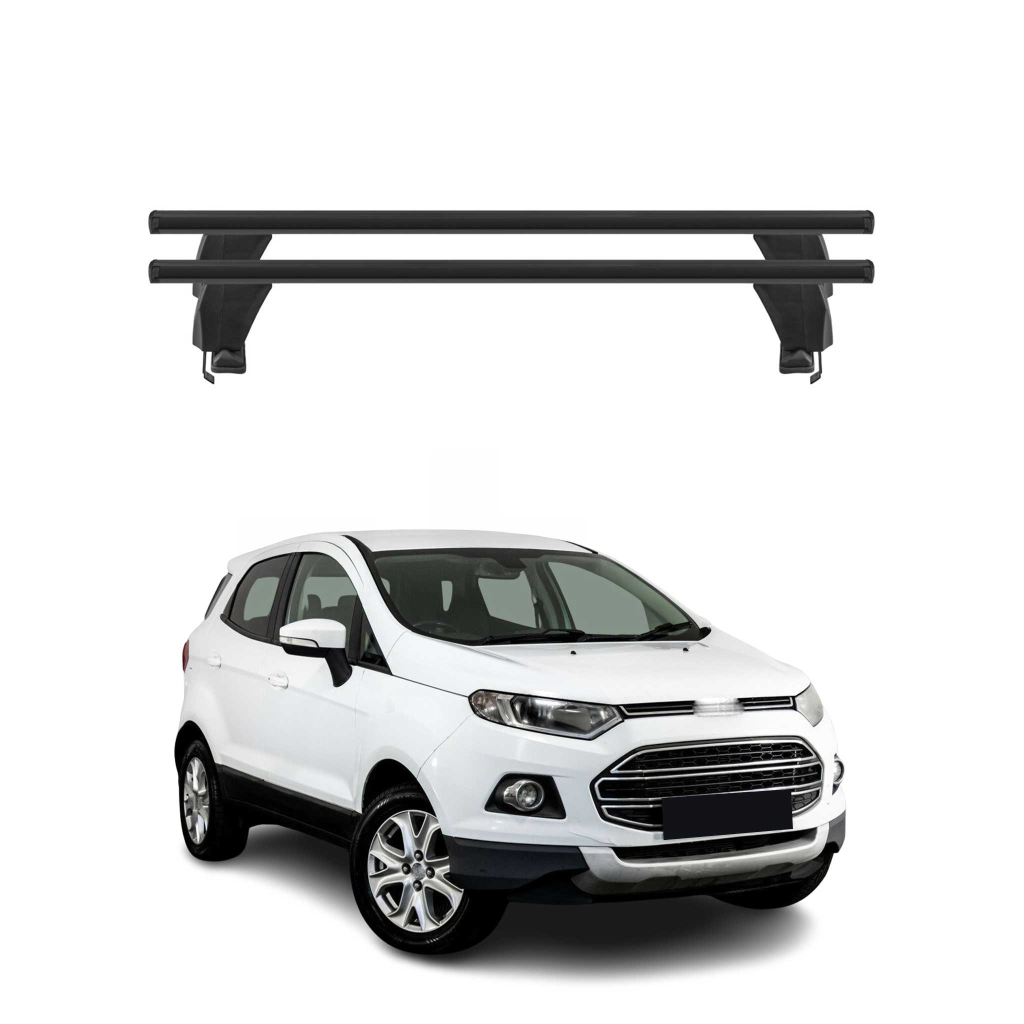 Menabo Barres de toit Transversales pour Ford Ecosport 2014-2017 Noir ABE 2x
