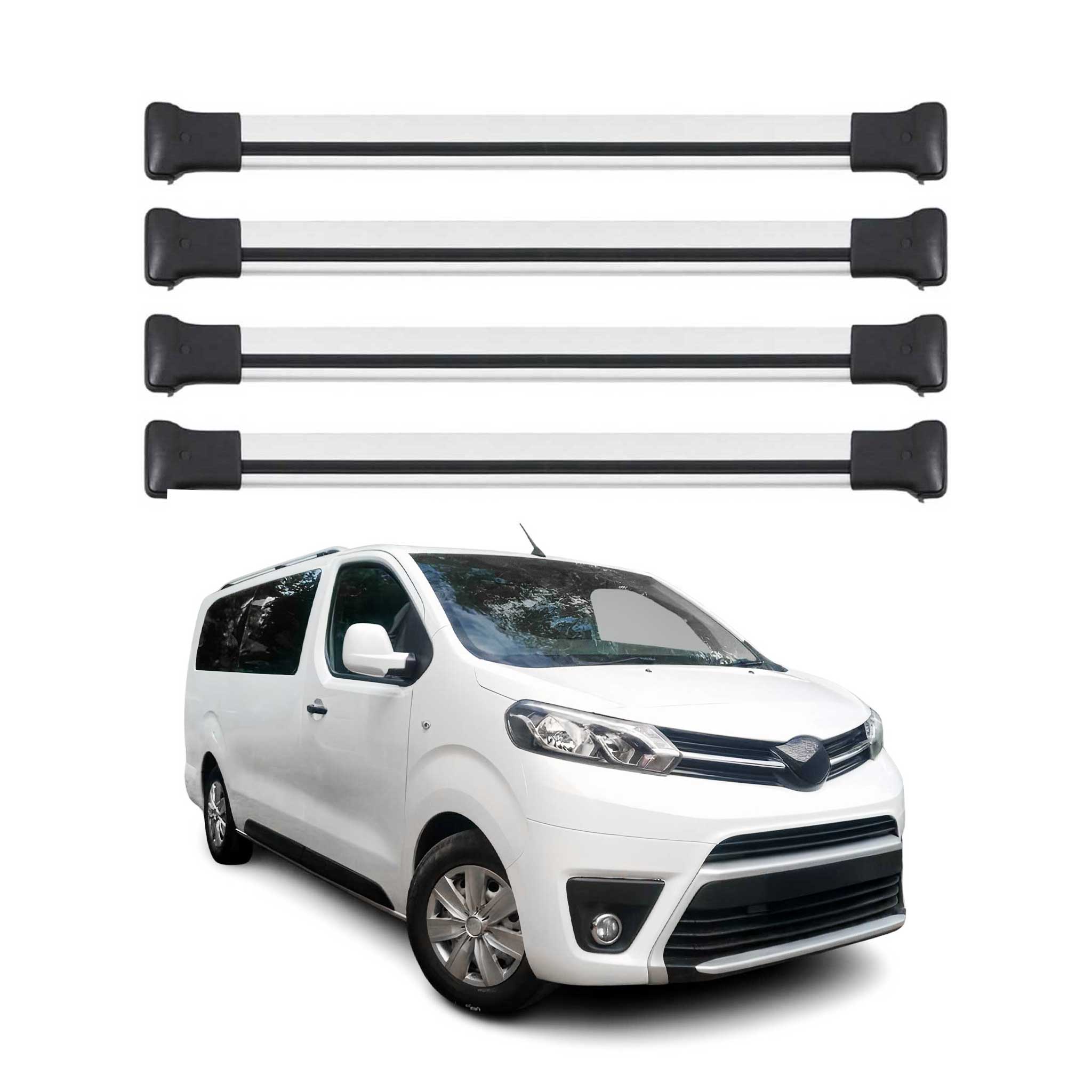 Barres de Toit transversales pour Toyota Proace / Proace Verso 2016-2026 Gris 4x
