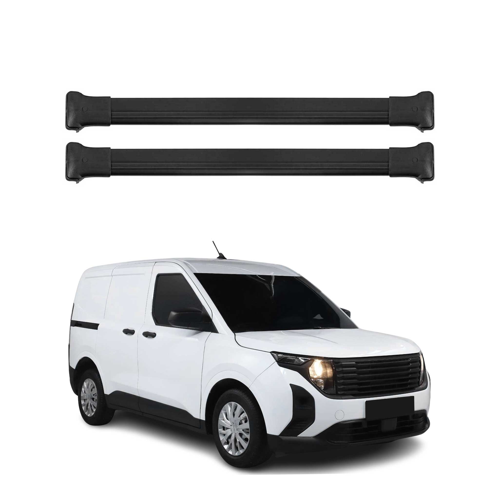 Barres de toit pour Ford Transit Courier II 2023-2026 2 pcs Aluminium noir