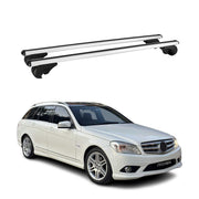 Barres de toit Transversales pour Mercedes Classe C S204 2007-2014 Alu Argent