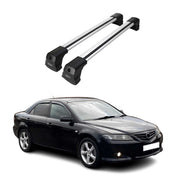 Barres de Toit Transversales pour Mazda6 mk1 Berline 2002-2008 en Aluminium Gris
