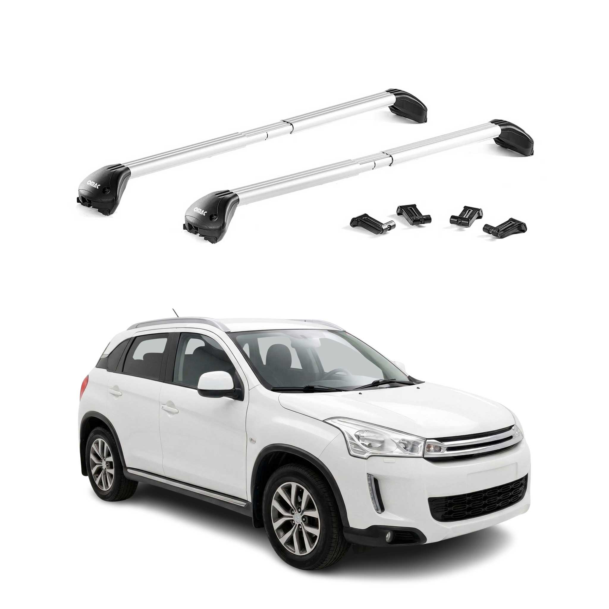 Barres de toit transversales pour Citroen C4 Aircross 2012-2017 Alu Gris 2x ABE