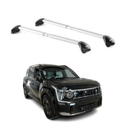 Barres transversales de toit ajustables pour Kia EV9 2023-2026 Alu Sliver ABE