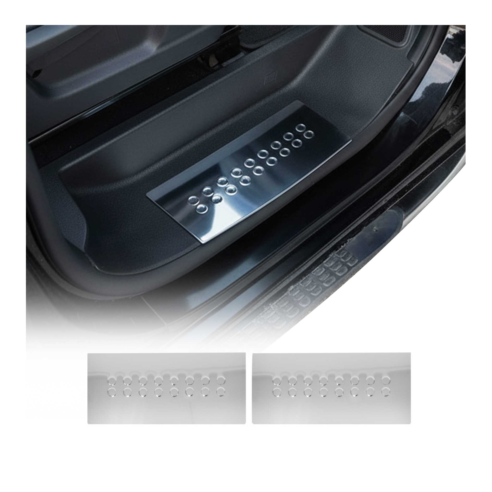 Couverture de Seuil de porte pour Citroen Jumper 2006-2026 acier inox chromé 2x