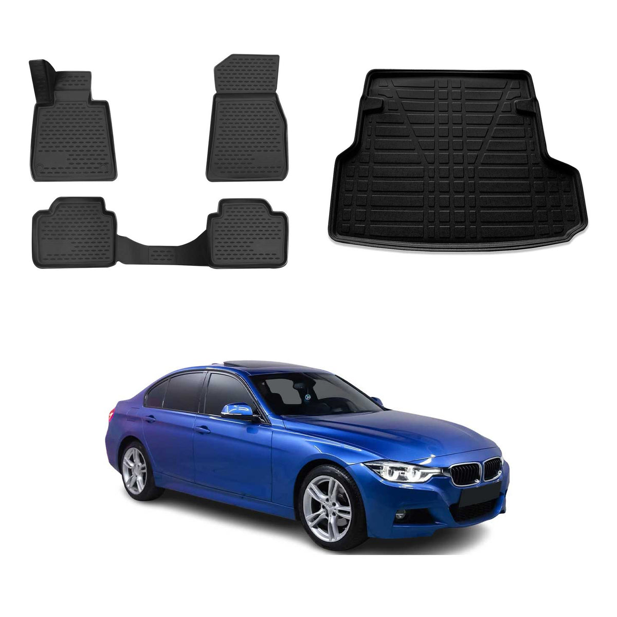 OMAC Kit Tapis de Sol et Coffre pour BMW Serie 3 F31 Break 2012-2019