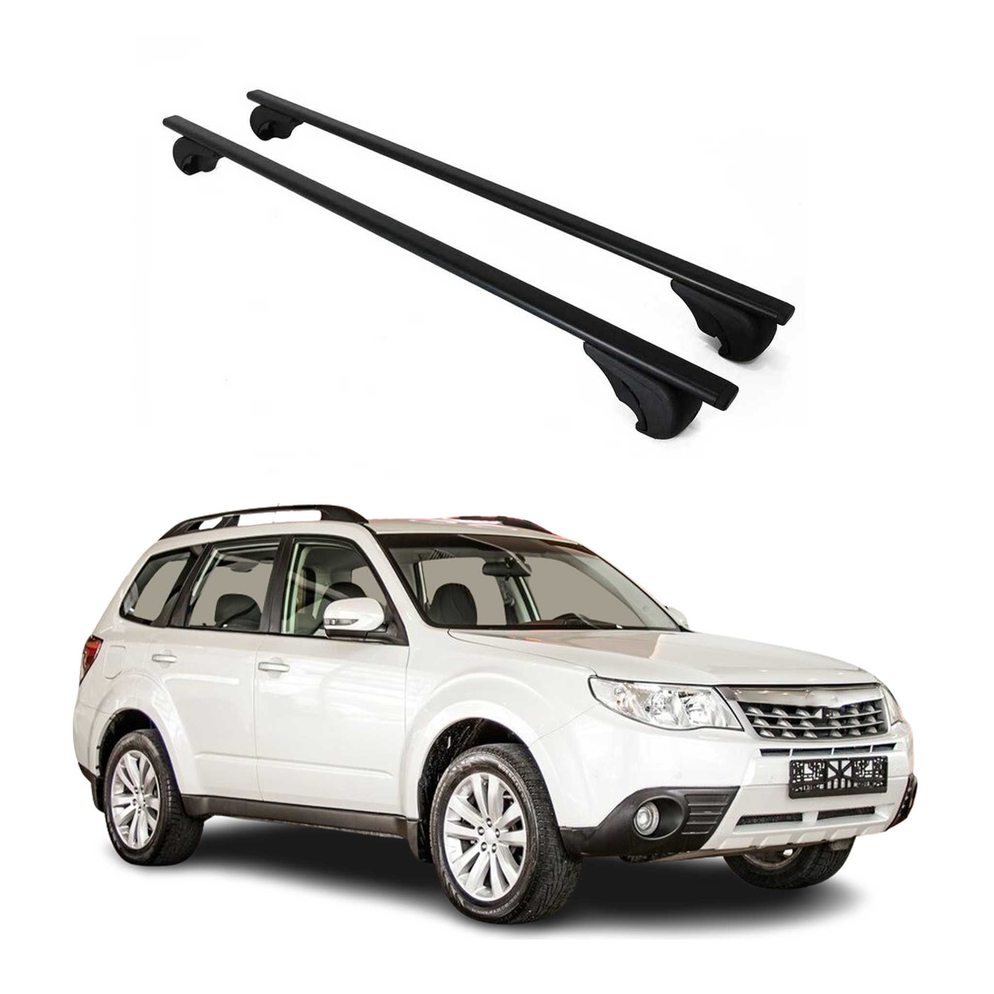 Barres de toit Transversales pour Subaru Forester III 2008-2013 Fer Noir