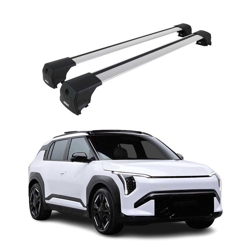 Barres de toit transversales pour Kia EV3 2024-2025 Aluminium Gray 2 pcs