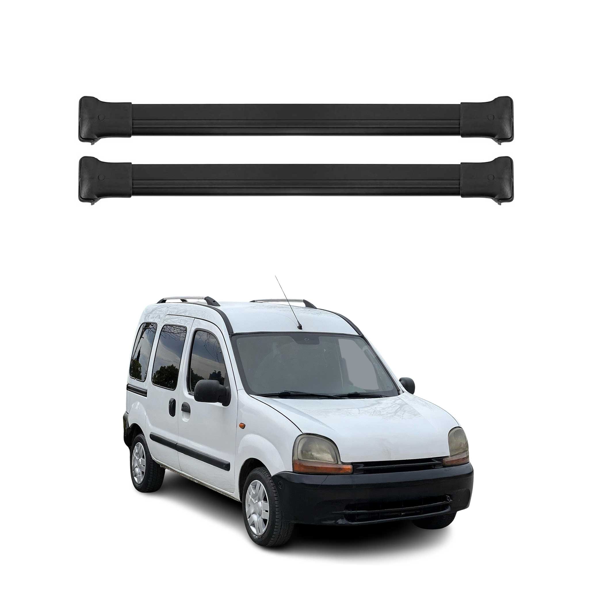 Barres de toit transversales pour Renault Kangoo 2004-2007 Aluminium Noir